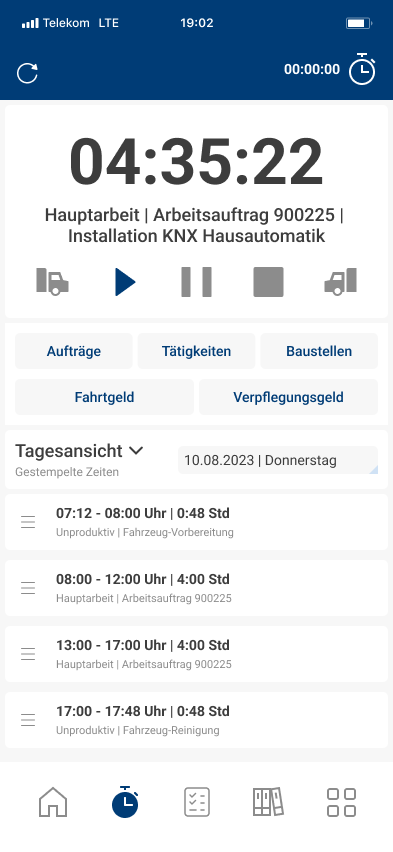 Screenshot: Auftragsliste — Nachher